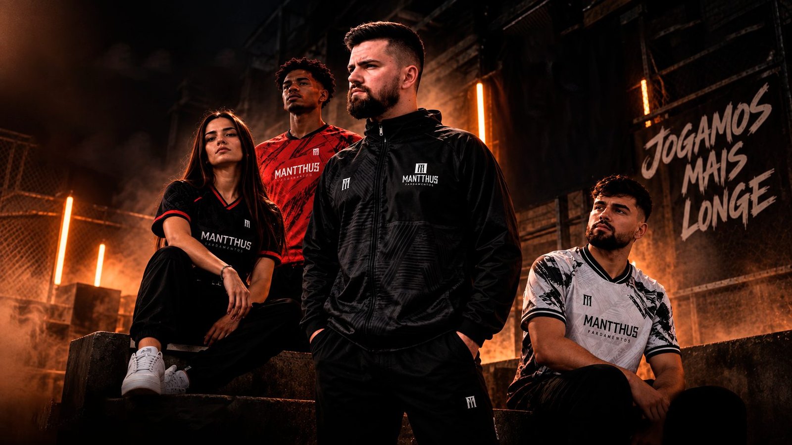 Time vestindo uniformes Mantthus — Jogamos mais longe